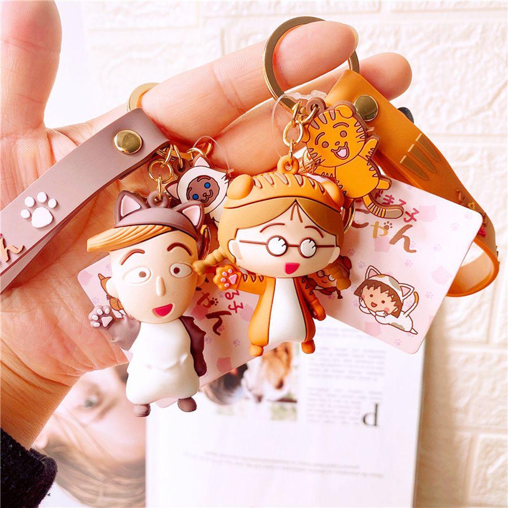 HARRIETT Móc Khóa Hình Búp Bê Maruko-Chan Dễ Thương
