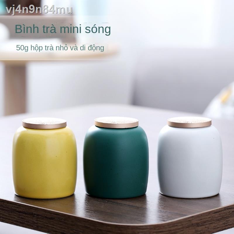 ✵✐Hộp đựng trà chay, lon gốm sứ nhỏ kín hơi di động, lon trà chống ẩm, lon thời trang cá tính sáng tạo tùy