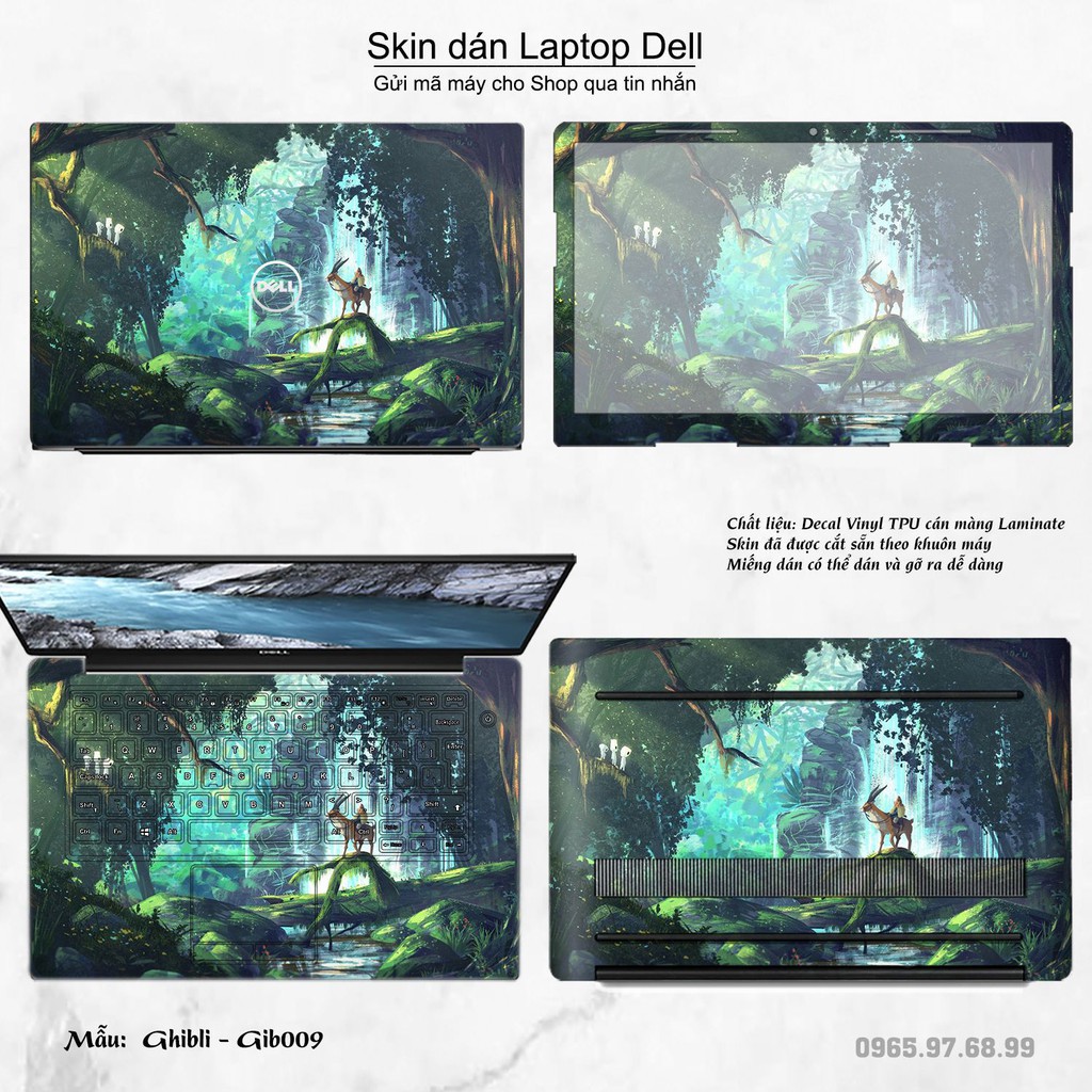 Skin dán Laptop Dell in hình Ghibli Studio (inbox mã máy cho Shop)