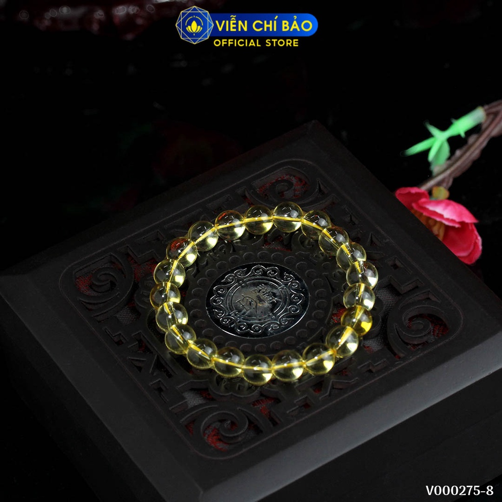 Vòng tay phong thủy đá vàng đậm thời trang phụ kiện trang sức Viễn Chí Bảo V000275