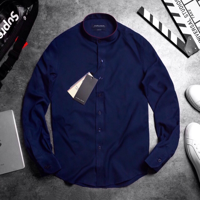 🌺Áo Sơmi Nam Cổ Trụ Phối Viền Cổ | BigBuy360 - bigbuy360.vn