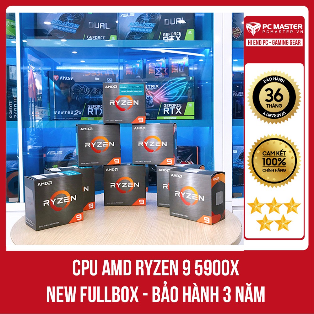 CPU AMD Ryzen 9 5900X - NEW FULLBOX - Bảo hành 3 năm tại PC MASTER - Giá tốt nhất Shopee