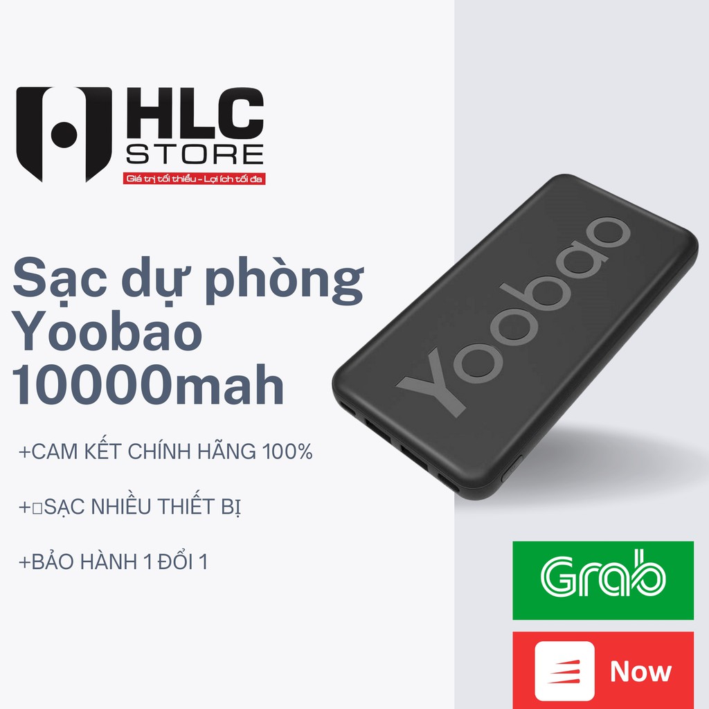 Sạc dự phòng 10000mAh Yoobao P10T Sạc nhanh 2.1A - Hàng phân phối chính hãng