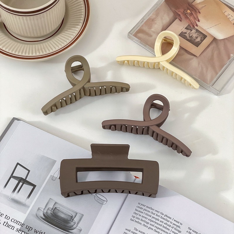 Kẹp Tóc Nữ Màu Trơn Phong Cách Vintage Thời Trang