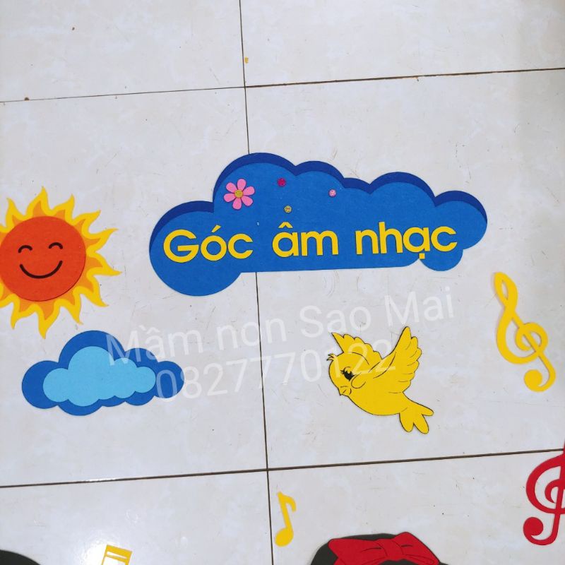 Bộ tranh trang trí lớp học Góc âm nhạc