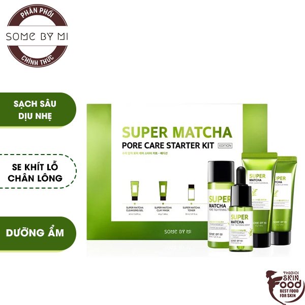 [4 items] Bộ Sản Phẩm Chăm Sóc Cải Thiện Làn Da Some By Mi Super Matcha Pore Care Starter Kit - Edition
