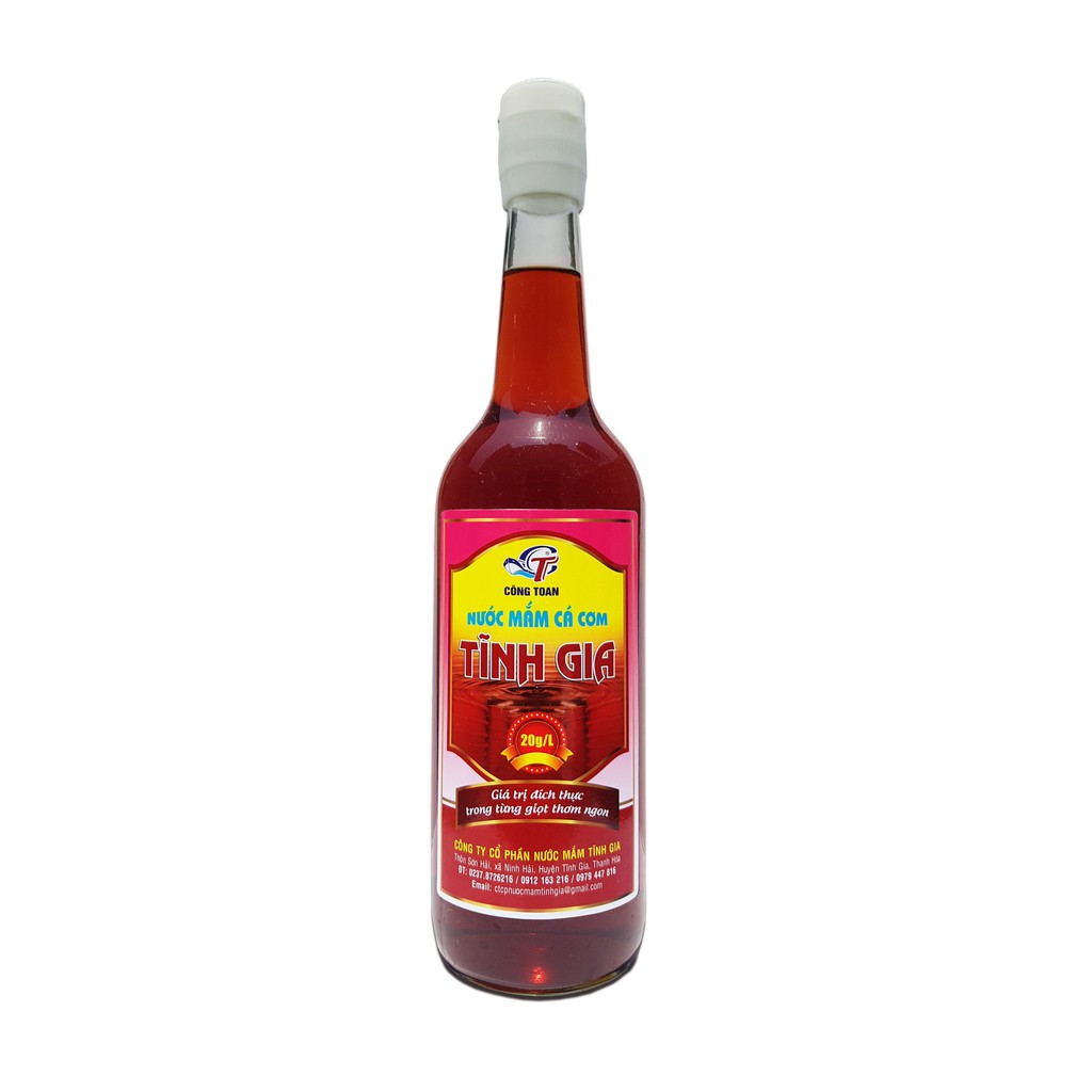 Nước mắm cá cơm Tĩnh Gia 20N - Chai thủy tinh 650ML