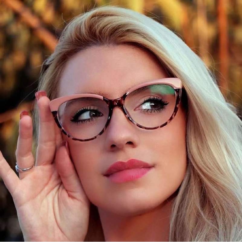 Mắt Kính TR90 Gọng Kim Loại Chống Ánh Sáng Xanh Thời Trang Phương Tây Cho Nữ