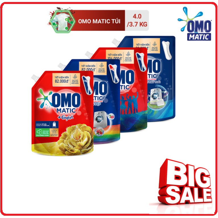 Nước Giặt OMO MATIC Túi 3,9Kg/3,6Kg