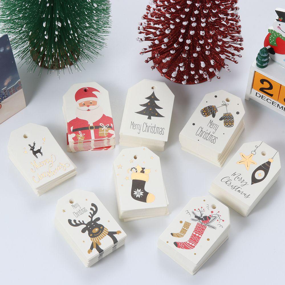 Set 50 Nhãn Giấy Hình Ông Già Noel Trang Trí Giáng Sinh