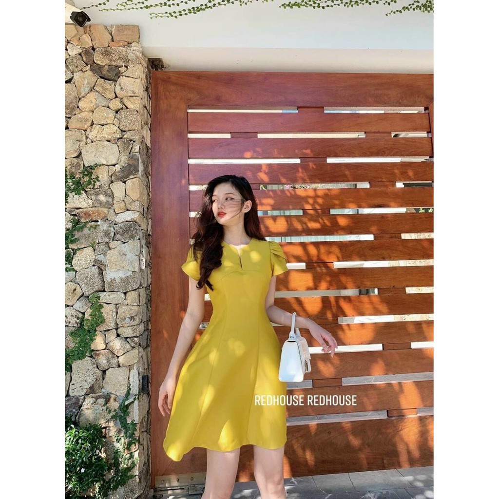 Đầm xòe tay ngắn phong cách thanh lịch