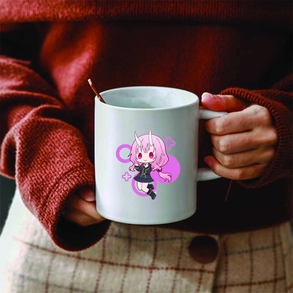 Cốc sứ trắng in hình Tensei Shitara Slime Datta Ken Lúc đó tôi đã chuyển sinh thành slime anime chibi xinh xắn dễ thương