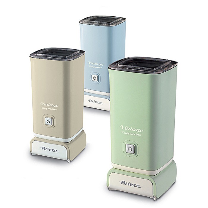 Máy tạo bọt sữa Ariete MOD-2878, 140ml, 500W, màu kem/xanh lá/xanh dương, 220mm x 95mm x 95mm