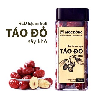 Táo đỏ Tân Cương loại I quả to sấy khô vị thanh ngọt - Hộp 200gr tiện dụng