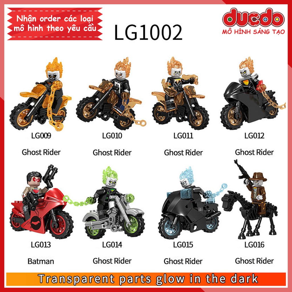 Minifigures nhân vật Ghost Rider kèm siêu xe - Đồ chơi Lắp ghép Xếp hình Mô hình Mini LG1002