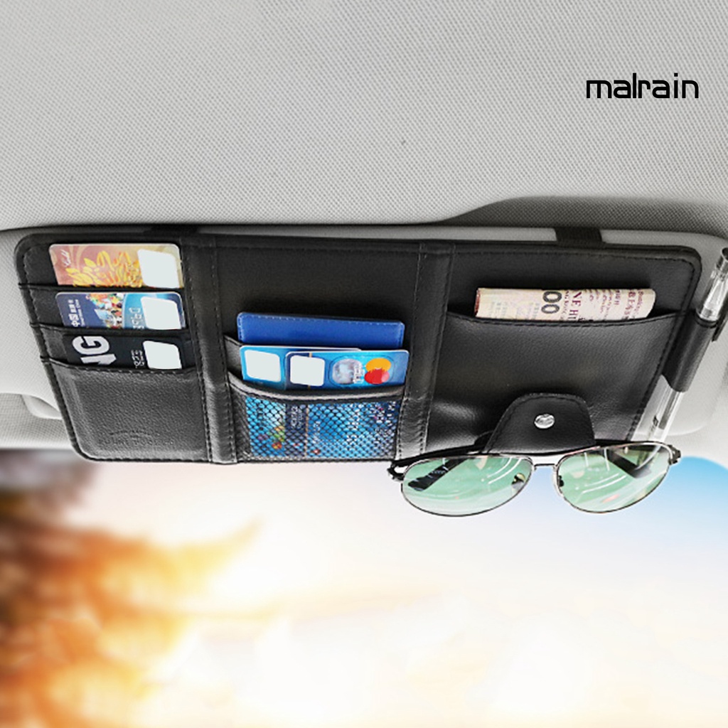 Ví Da Giả Đựng Thẻ Gắn Tấm Chắn Nắng Xe Hơi Đa Năng Tiết Kiệm Không Gian