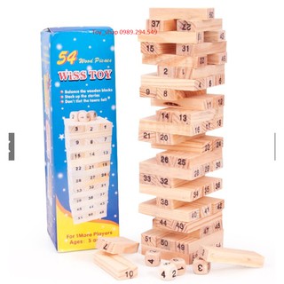 Đồ chơi rút gỗ 54 thanh kèm 4 xúc xắc