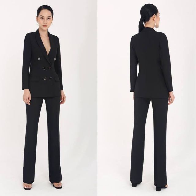 SET BỘ VEST CỔ V QUẦN DÀI