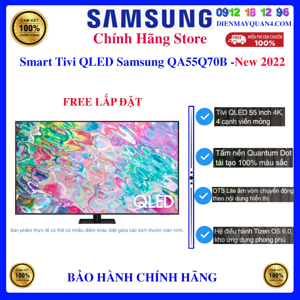 [Mã ELHAMS5 giảm 6% đơn 300K] [Samsung 55Q70B] Smart Tivi QLED 4K 55 inch Samsung QA55Q70B