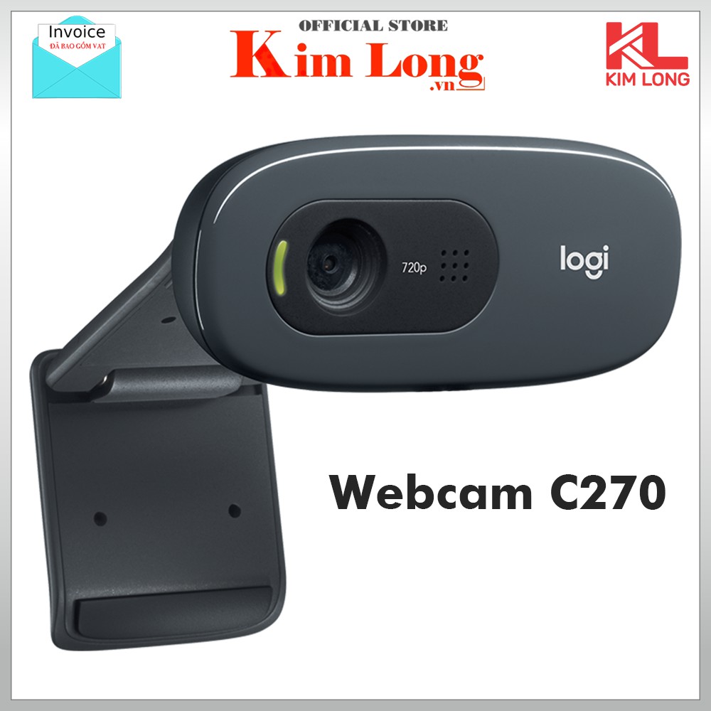 Webcam Logitech C270, HD 1280p x 720p, Tích hợp Mic - Bảo hành hãng 2 năm