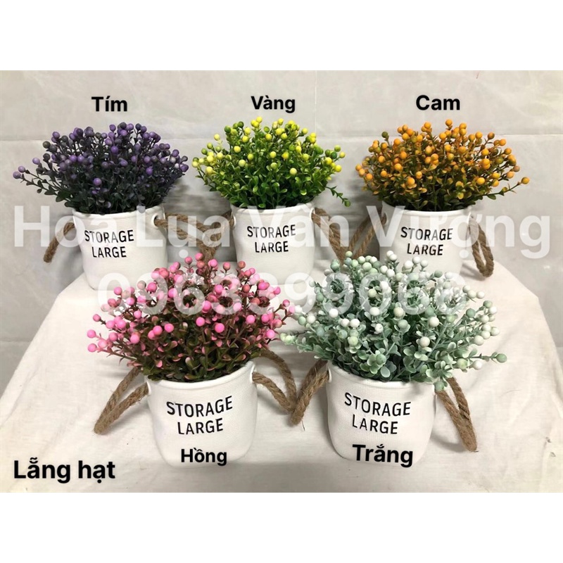 CHẬU HOA GIẢ 🌺 LẴNG HOA HẠT ĐỂ BÀN TRANG TRÍ