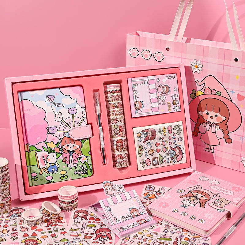 Hình Dán Trẻ Em。 Set Băng Keo Giấy Dán Trang Trí Sổ Tay DIY Hình Cô Gái Nhật Bản Dễ Thương