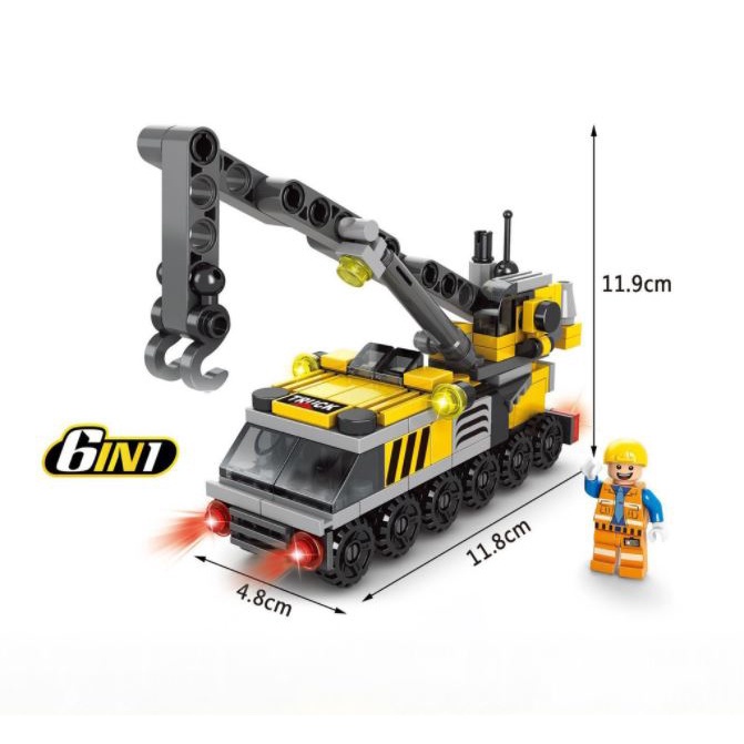 Bộ xếp hình Lego Xe Cần Cẩu, đồ chơi Lego cho bé 142 chi tiết 5.0 [Ảnh thật]