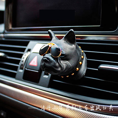 INS Hot Creative Car Perfume Air Conditioner Air Outlet Aromatherapy Jarre Aero Bull Dog Head Calf Fragrant Stone Car Accessories Auto department store supplies