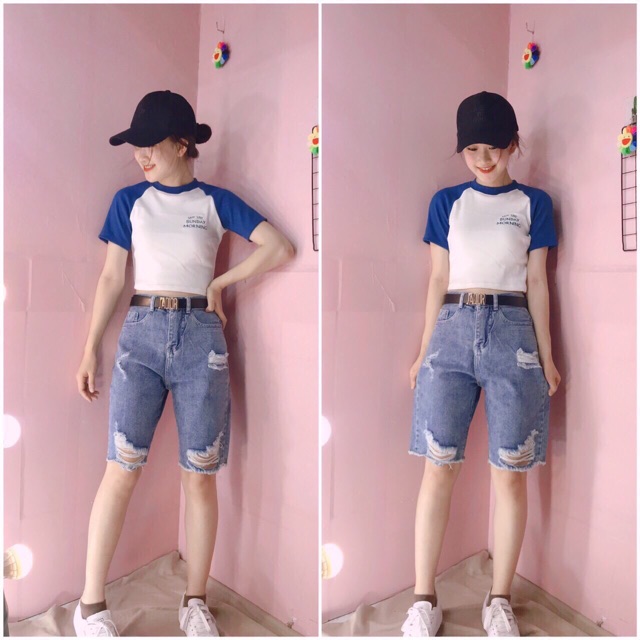 Quần jeans rách lửng