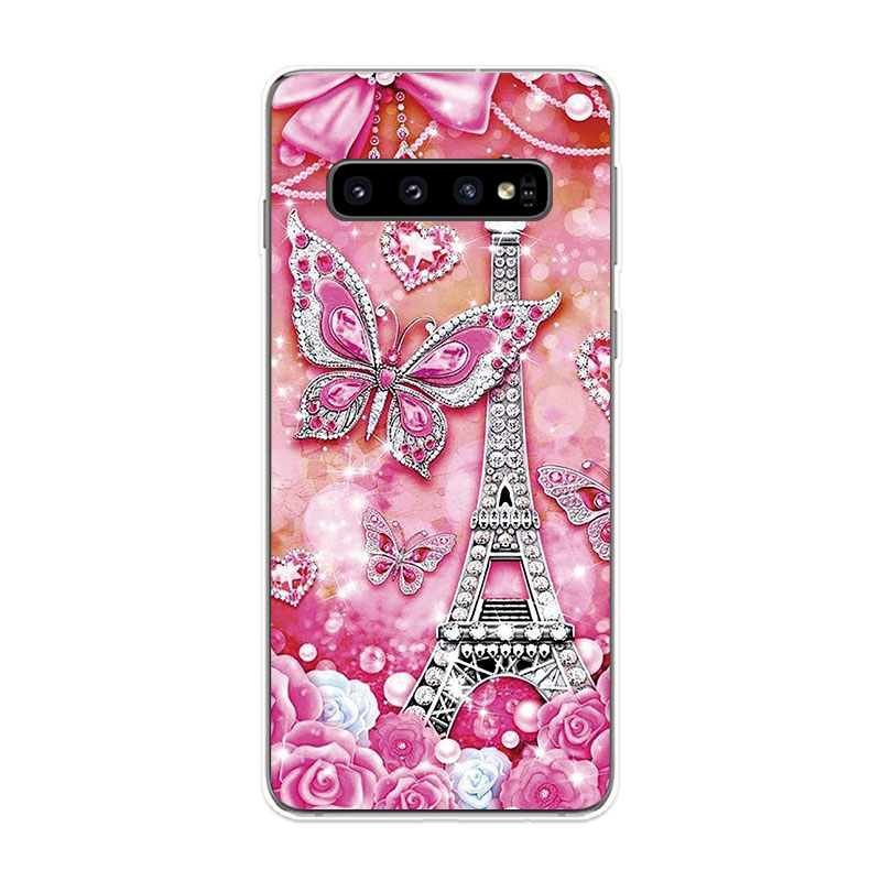 Samsung Galaxy S9 S9+ S10 S10+ Plus S10e Lite Soft TPU Silicone Phone Case Cover Diamond Butterfly