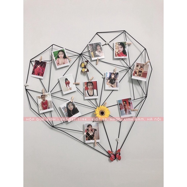 Khung lưới trang trí hình trái tim 70x70