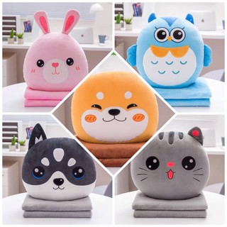 Bộ gối chăn văn phòng thú mặt tròn