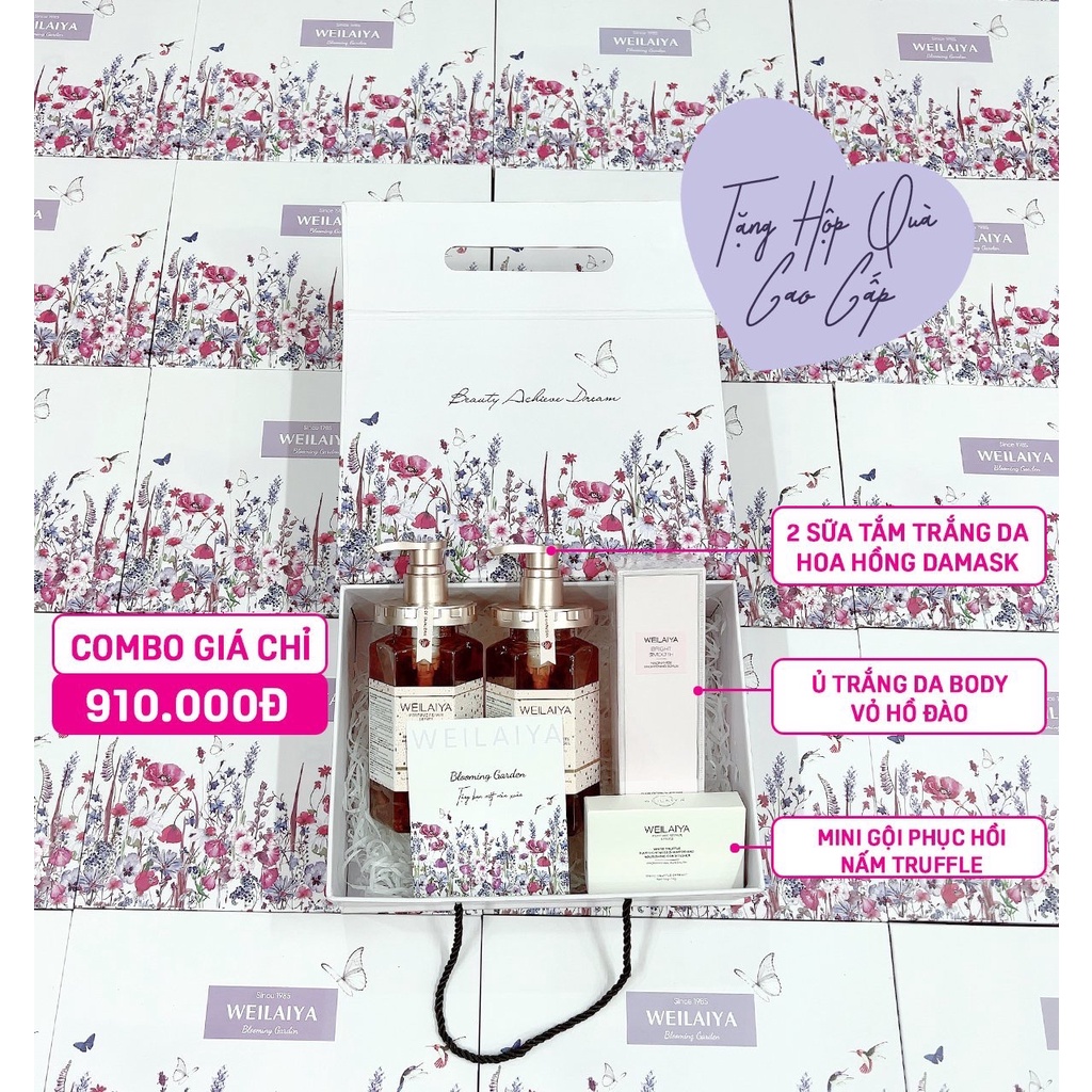 Combo quà tặng Weilaiya tặng bạn gái người thân yêu 8/3, 20/10, 20/11 Lễ tết biếu hỷ Dầu gội sữa tắm Weilaiya chính hãng