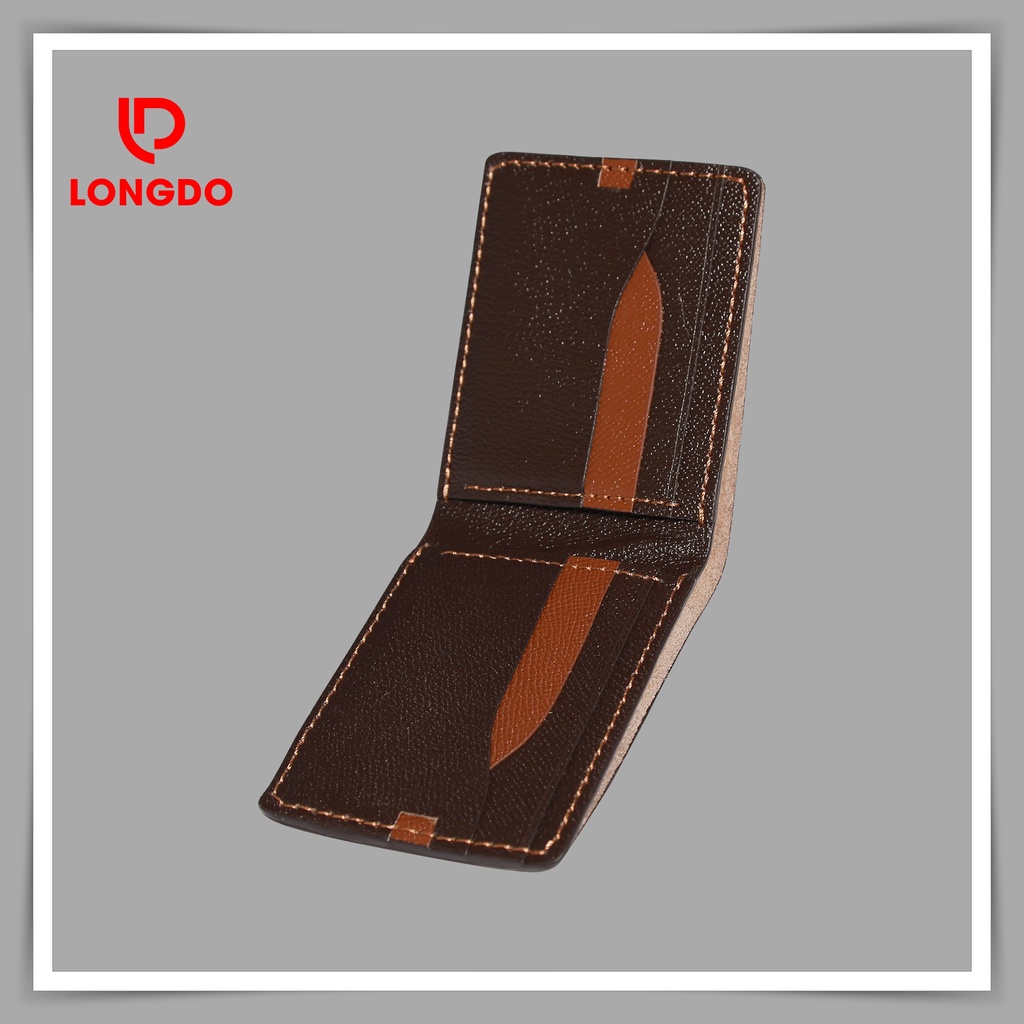 Ví nam size nhỏ - Cam kết da bò thật 100% - Hàng chính hãng thương hiệu Longdo Leather - B05