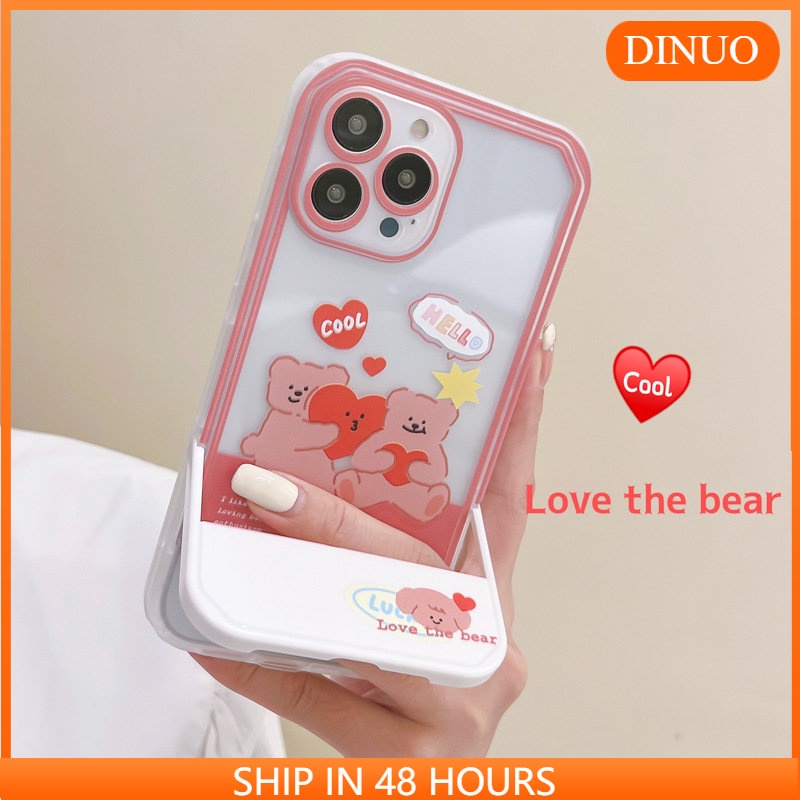 Ốp Điện Thoại Kèm Giá Đỡ Tàng Hình Họa Tiết Hoạt Hình Dễ Thương Cho iphone 14 / 13Pro 12 / xs / 6 / 7 / 8PLUS