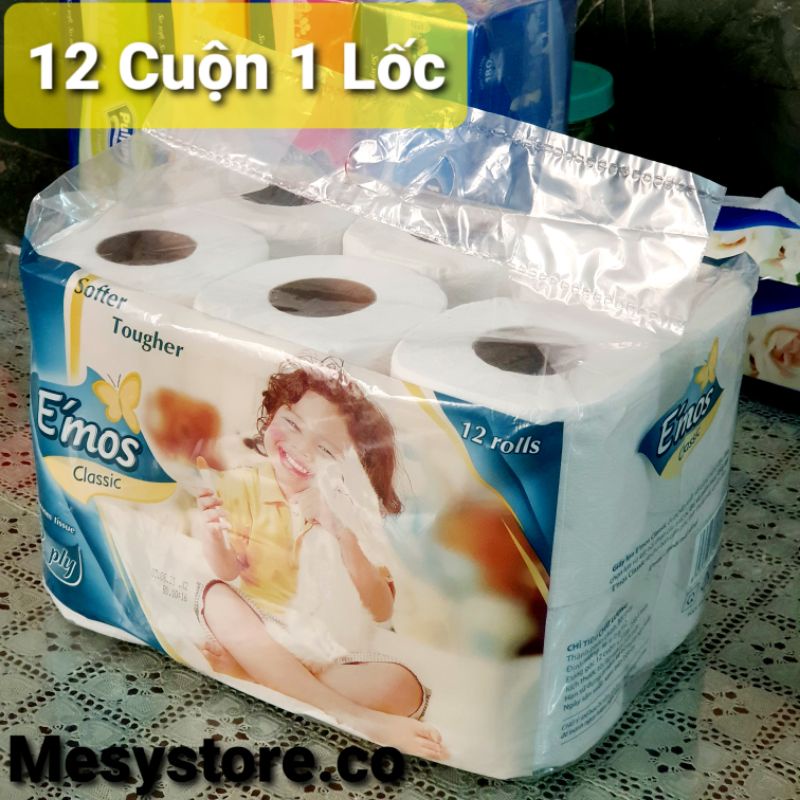 Giấy Vệ Sinh Emos Classic 12 Cuộn 1 Lốc Tiết Kiệm