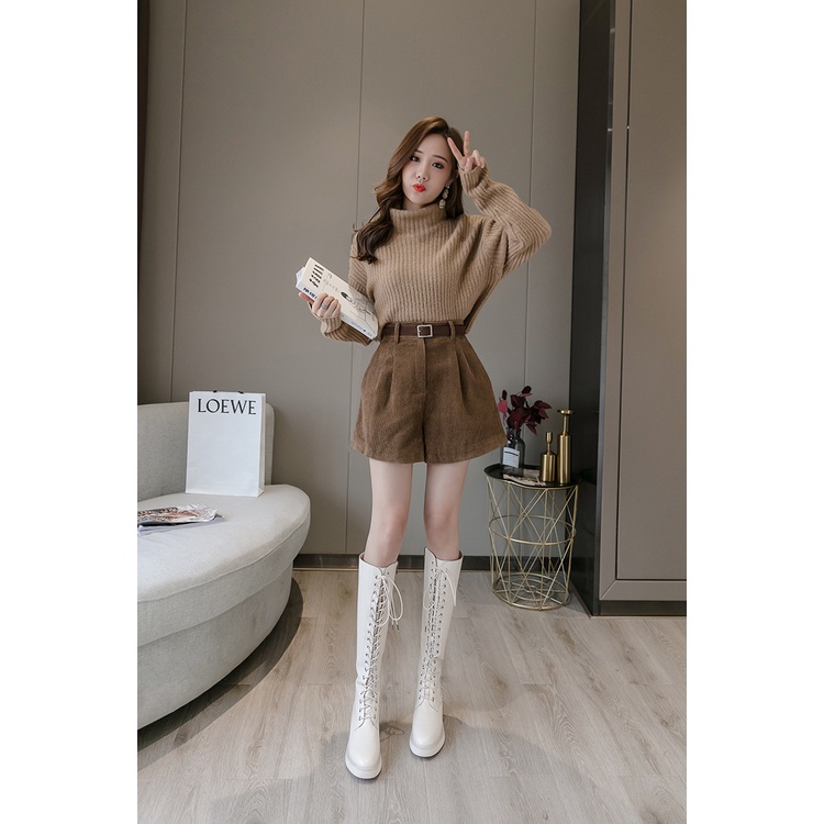 Quần Short Nhung Tăm Cho Nữ Bền Đẹp Hách Dáng Khỏi No Chân Ngắn 66