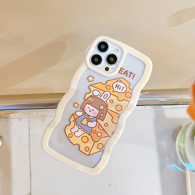 Ốp Điện Thoại Acrylic Phối Ren Cho iphone 13Promax 11 / 12 / xs / xr / 8