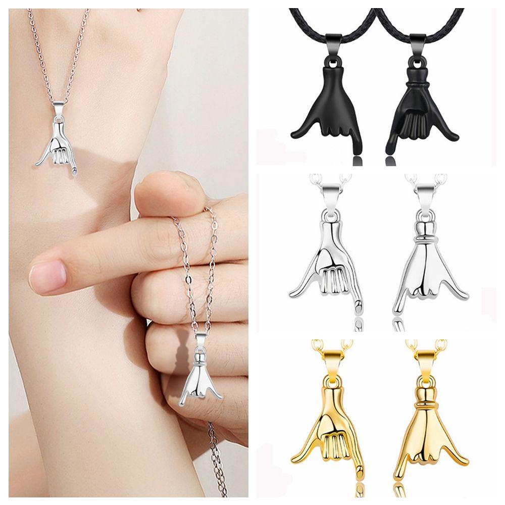 Set 2 Vòng cổ Mặt Khắc Chữ Pinky Promise Cho Cặp Đôi