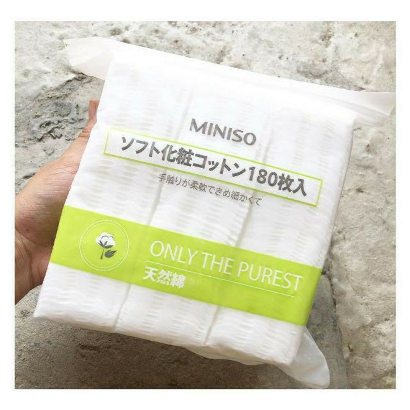 [Hàng Chuẩn]Hộp Bông Tẩy Trang Miniso 1000 Miếng, 100% cotton nhập khẩu từ Nhật Bản đặc tính mềm mại