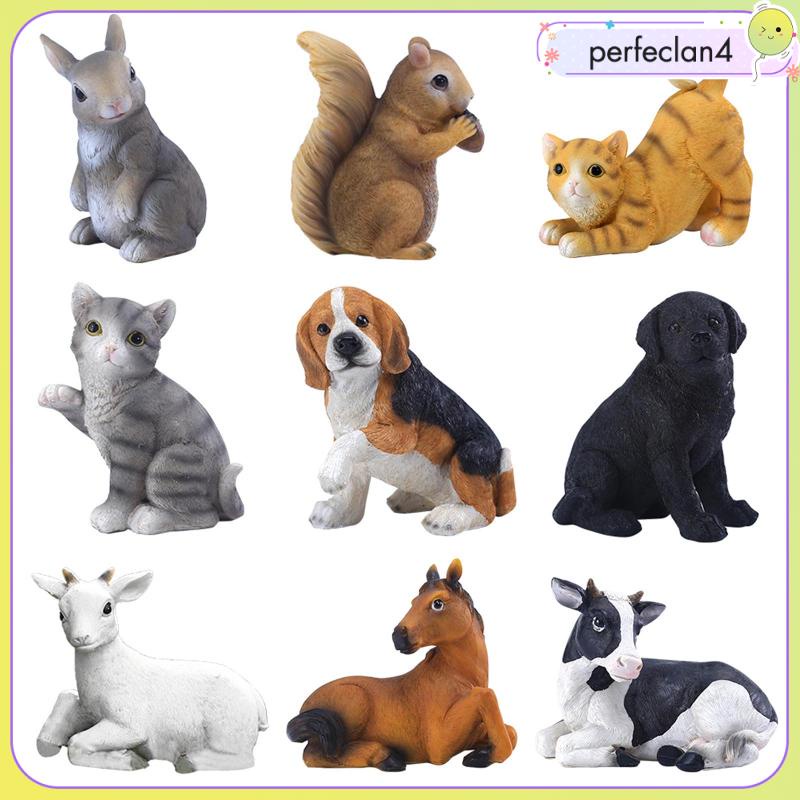 Set 4 Đồ trang trí Động Vật Bằng Nhựa Resin Trang Trí Sân Vườn