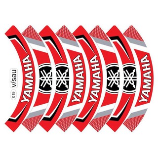Tem dán vành full 2 bánh 16 miếng đen đỏ yamaha