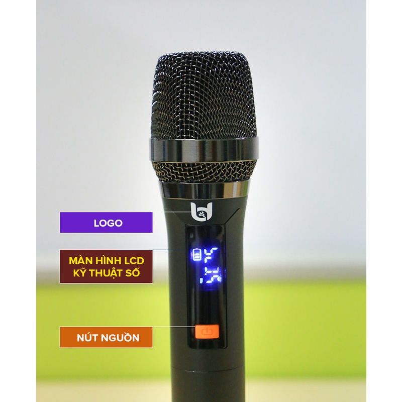 Micro Không Dây Karaoke U-WR20, Chuyên Dành Cho Mọi Loa Kéo, Âm Ly, Tần Số 50, bảo hành 12 tháng