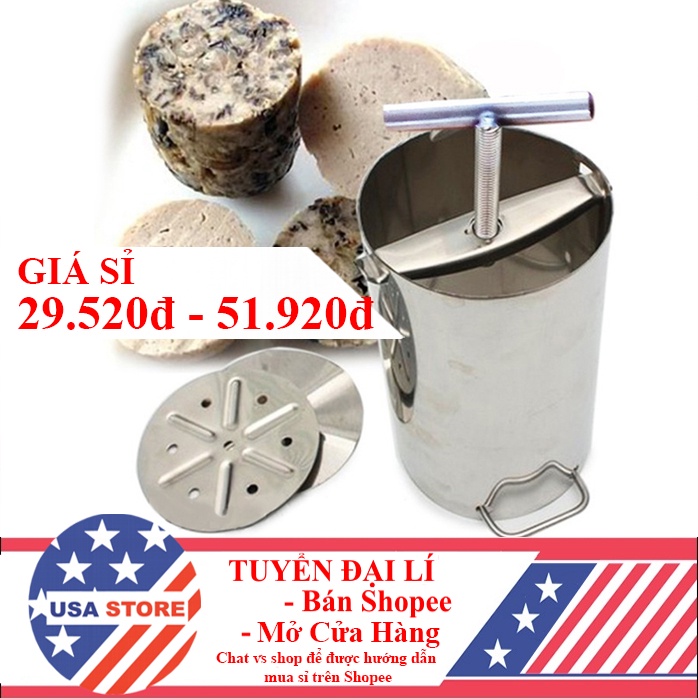 Khuôn Giò Xào Inox Chuẩn Xịn , Khuôn Làm Giò Chả Chất Liệu Inox Dày (Loại 1kg - 2kg)
