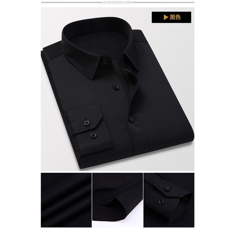 Áo Sơ Mi Nam Tay Dài Ôm Dáng Phong Cách Doanh Nhân Size M-5XL