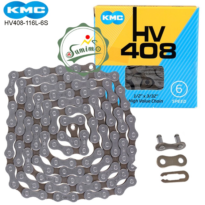Sên xe đạp KMC HV408 - Xích xe đạp 6 tốc độ - Chính hãng