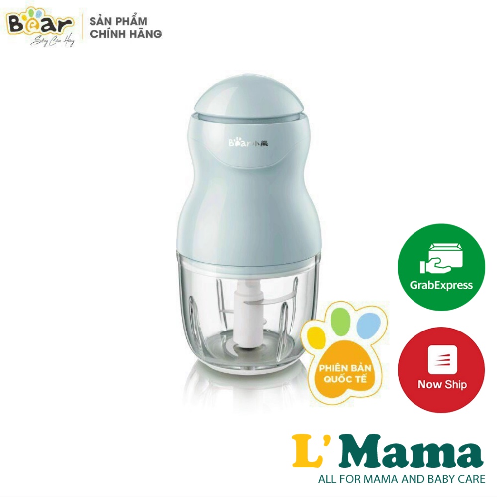(BẢN QUỐC TẾ) Máy Xay Đồ Ăn Dăm Đa Năng Bear Cầm Tay Tiện Lợi Thiết Kế 3 Lưỡi Dao Sắc Bén, Cối Thuỷ Tinh 0.3l - B03V2