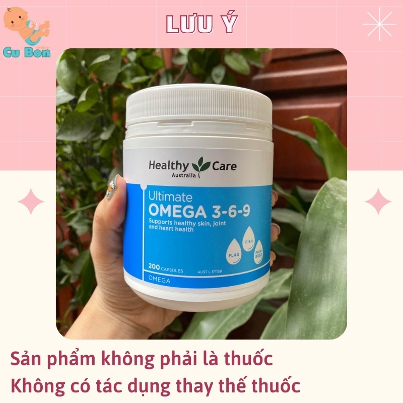 Viên uống Healthy Care Ultimate Omega 3 6 9 của Úc 200 viên mang lại cho người dung sức khoẻ tuyệt vời