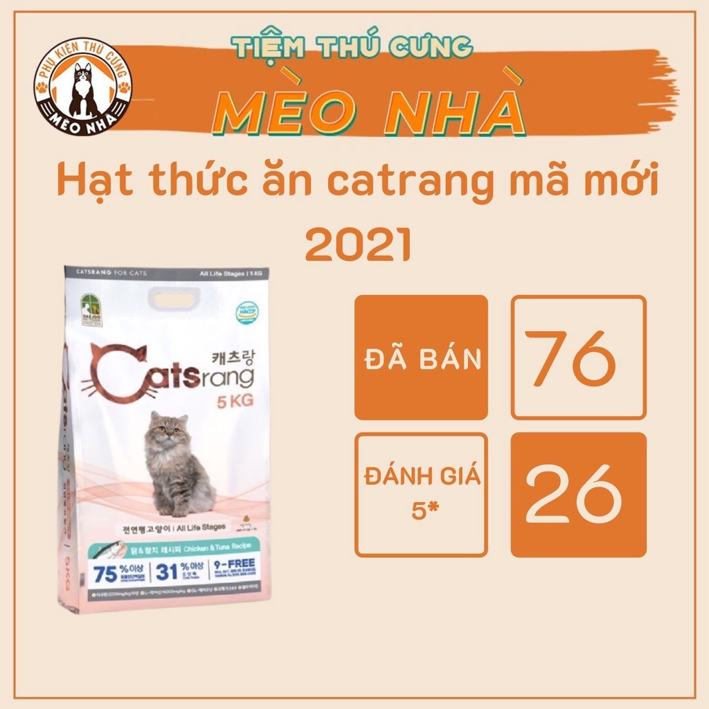 Hạt Catrang cho mèo túi 1kg - Hỏa Tốc -