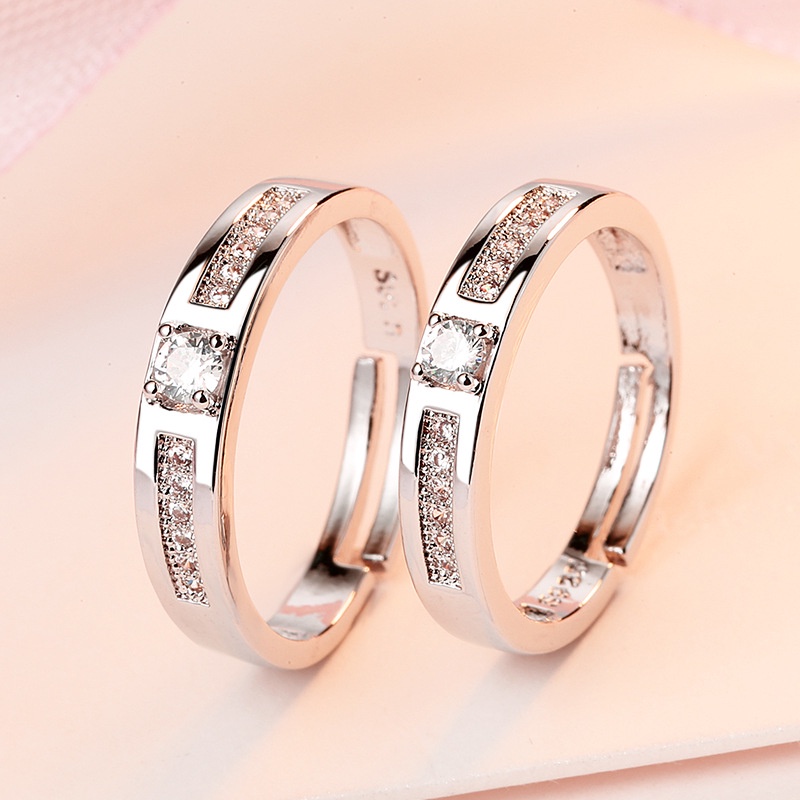 Nhẫn AHELLOGIRL mạ bạc thời trang dành cho cặp đôi